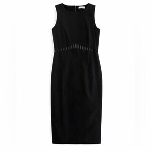 Calvin Klein Black Sheath Midi Dress w Cut Out Design New